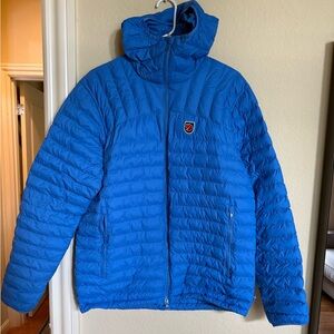 Fjällräven Blue Quilted expedition Hooded Puffer Jacket - men’s large